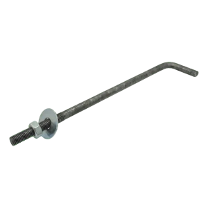 Perno de anclaje en L para durmiente (tornillo de anclaje acodado) M16 × 450 mm, negro
