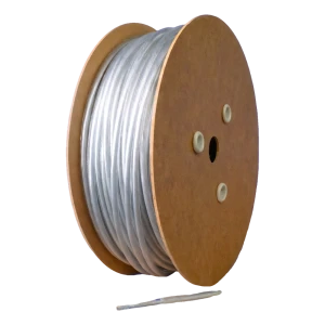 Cable de acero plastificado galvanizado Ø4 mm, transparente, núcleo Ø2,0 mm (1x19) — por metros