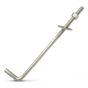 Perno de anclaje en L para durmiente (conector roscado doblado) M12×400 mm – galvanizado