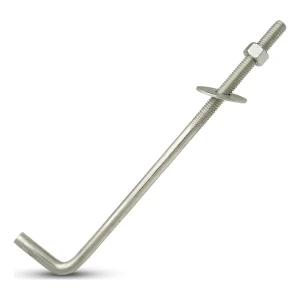 Perno de anclaje en L para durmiente (conector roscado acodado) M12×500 mm – galvanizado
