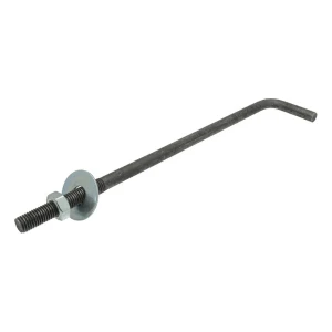 Perno de anclaje en L para durmiente (conector roscado doblado) M16 × 400 mm, negro