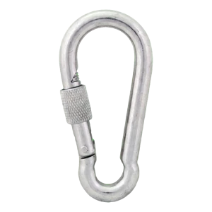 Mosquetón con seguro de rosca galvanizado 4×40 mm – tuerca de seguridad, DIN 5299 D
