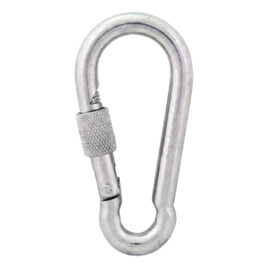 Mosquetón con seguro de rosca galvanizado 10×100 mm – tuerca de seguridad, DIN 5299 D