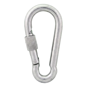 Mosquetón con seguro de rosca galvanizado 11×120 mm – tuerca de seguridad, DIN 5299 D