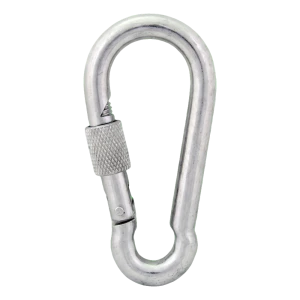 Mosquetón con seguro de rosca galvanizado 12×140 mm – tuerca de seguridad, DIN 5299 D