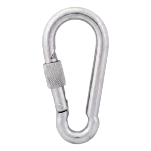 Mosquetón con seguro de rosca galvanizado 13×160 mm – tuerca de seguridad, DIN 5299 D