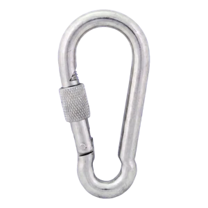 Mosquetón con seguro de rosca galvanizado 14×180 mm – tuerca de seguridad, DIN 5299 D