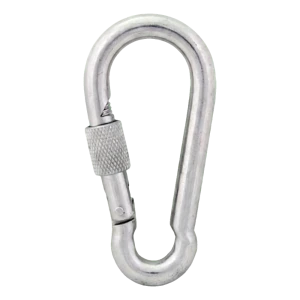 Mosquetón con seguro de rosca galvanizado 15×200 mm – tuerca de seguridad, DIN 5299 D