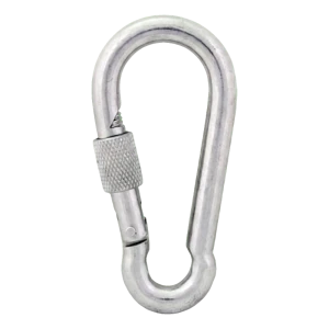 Mosquetón con seguro de rosca galvanizado 6×60 mm – tuerca de seguridad, DIN 5299 D