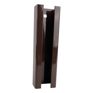 Conector de poste para paneles de valla 60×40 mm – marrón RAL 8017, longitud 190 mm