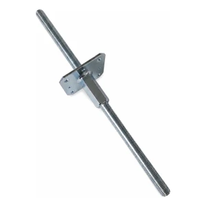 Soporte de poste regulable en altura 110×110 mm, rosca M20 – altura 500 mm, galvanizado