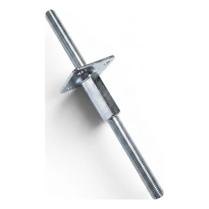 Soporte de poste regulable en altura 80×80 mm, rosca M20 – altura 330 mm, galvanizado