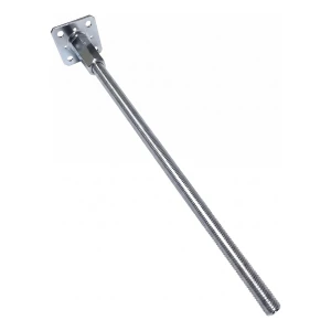 Soporte de poste regulable en altura 80×80 mm, rosca M20 – altura 500 mm, galvanizado
