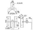 Estribo de chapa trapezoidal ajustable 10cm acero inoxidable 1.4016 PV-08-32 (3)