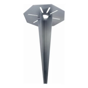 Soporte hincable para lámpara de jardín, octogonal Ø 190, galvanizado plateado