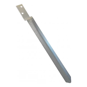 Soporte de poste para hincar tipo L400, galvanizado plateado