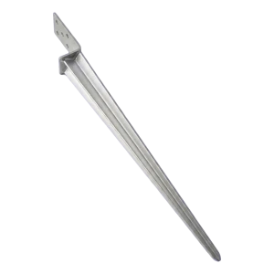 Soporte de poste para hincar tipo L600, galvanizado plateado
