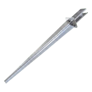 Base para poste de valla 60x40 hincable, galvanizado plateado