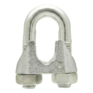 Sujetacables de estribo para cables de acero galvanizado de 16 mm – equivalente a DIN 741