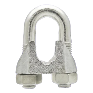 Sujetacables de estribo para cable de acero galvanizado 30 mm – equivalente a DIN 741