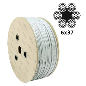 Cable de acero galvanizado Ø16,0 mm 6×37 con alma de fibra FC