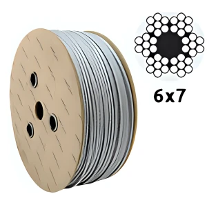 Cable de acero galvanizado Ø3,0 mm 6×7 con alma textil – venta por metros