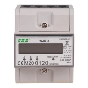 Contador de energía eléctrica trifásico 80A MID WZE-3 F&F FILIPOWSKI