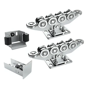 Paquete de carros 80 (10 ruedas) + accesorios KIT para puertas correderas autoportantes