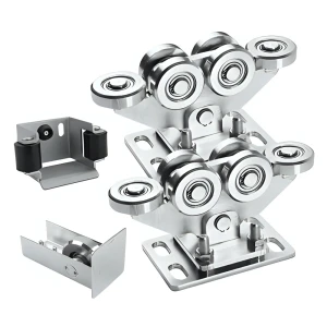 Paquete de carros 80 (6 ruedas) + accesorios KIT para puertas correderas autoportantes
