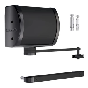 Locinox Panther – cierrapuertas hidráulico para portones, para montaje en pared y poste, color negro