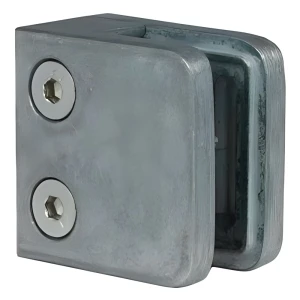 Soporte para vidrio 45x45x26 mm, vidrio 6-10,76 mm, zamak, sistema plano, en bruto