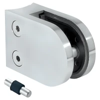 Soporte para vidrio 63x45x28 mm pin, vidrio 6-10,76 mm AISI 304 sistema 42,4 mm satinado
