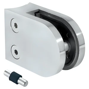 Soporte para vidrio 63x45x28 mm pin, vidrio 6-10,76 mm AISI 304 sistema 42,4 mm satinado