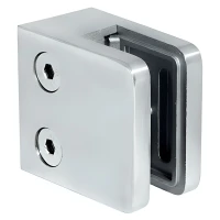 Soporte para vidrio 45x45x26 mm, vidrio 6-10,76 mm, AISI 304, sistema plano, satinado