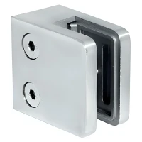 Soporte para vidrio 45x45x26 mm, vidrio 6-10,76 mm, AISI 304, sistema plano, brillo