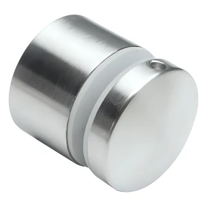 Soporte puntual para vidrio fi 50/30/M10x45, vidrio 8-21,52 mm, AISI 304, sistema plano, satinado