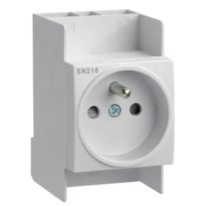 Enchufe en riel DIN 10-16A 250V con pin de puesta a tierra SN216 HAGER