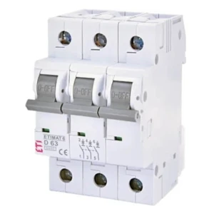 ETI ETIMAT 6 – interruptor automático C 20A 3P 6kA para instalaciones fotovoltaicas y de edificios