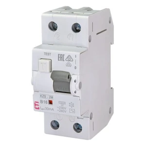 Interruptor diferencial con protección contra sobrecorriente B 16A 1P+N 30mA tipo AC KZS-2M AC B16/0.03 002173104 ETI