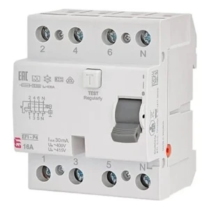 Interruptor diferencial 4P 25A 30mA tipo AC EFI6-P4 AC 25/0.03 002061651 ETI