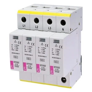 Limitador de sobretensiones Tipo 2 (C) 4P 20kA 1,5kV ETITEC C T2 275/20 4+0 002440395 ETI