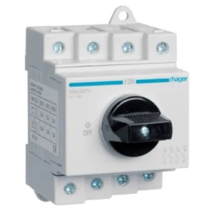 Seccionador de aislamiento DC Hager 4P 32A 1000V trifásico