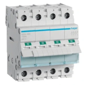 Seccionador 3 fases 4P 100A 400V AC SBN490 HAGER