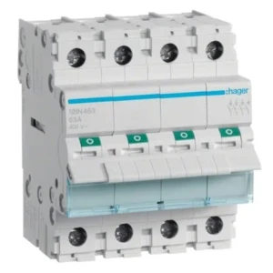 Seccionador de aislamiento trifásico 4P 63A 400V AC SBN463 HAGER