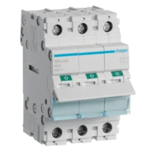 Seccionador aislante trifásico 3P 40A 400V AC SBN340 HAGER