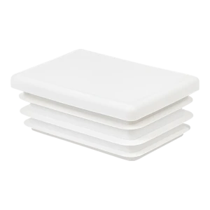 Tapón para tubo rectangular 20×40 mm, blanco
