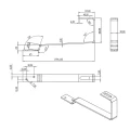 Gancho de techo para tejados inclinados 291mm - Acero inoxidable (Azulejo de castor) PV-08-19 (2)