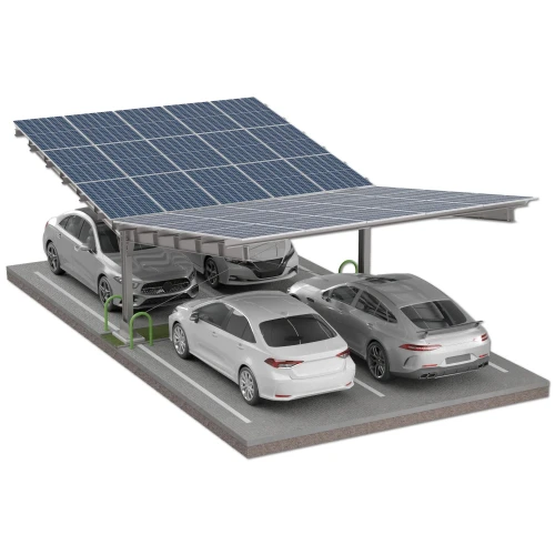 Aparcamiento fotovoltaico para 4 vehículos T 11,4m x 5,2m Cubierta Solar GPV-101-13