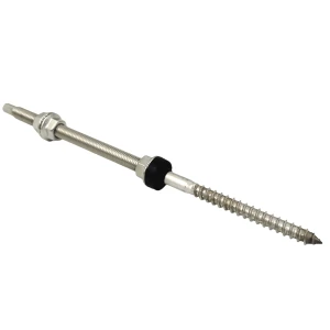 Tornillo de doble rosca para la fijación de módulos solares de acero A2 M12 x 300