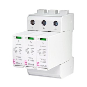 Limitador de sobretensión ETI PV DC Tipo 1+2 (Clase B+C) 1100V 3P 20kA 3,8kV